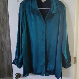Allison Daley Teal Button Down Shirt